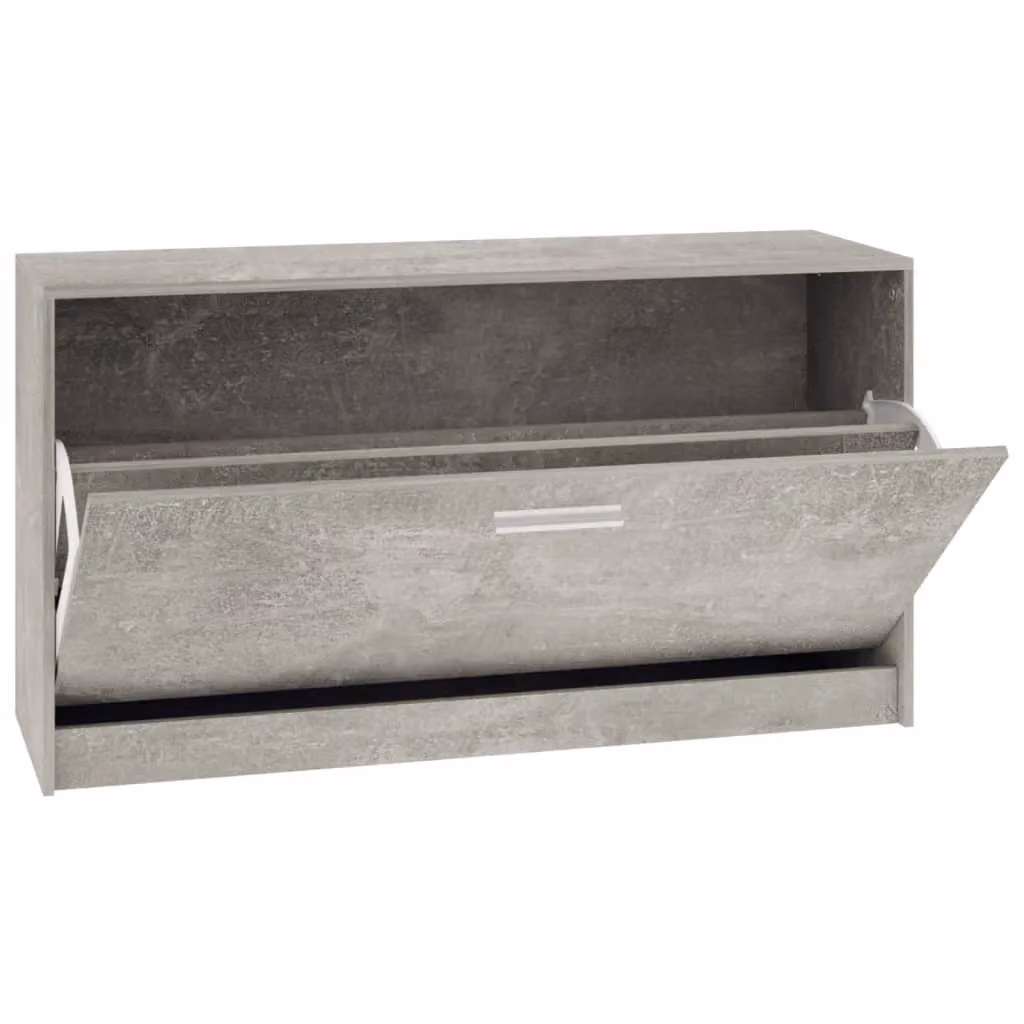 Berkfield Home Shoe Bench in Concrete Grey, W/D/H: 80 x 24 x 45 cm – 2