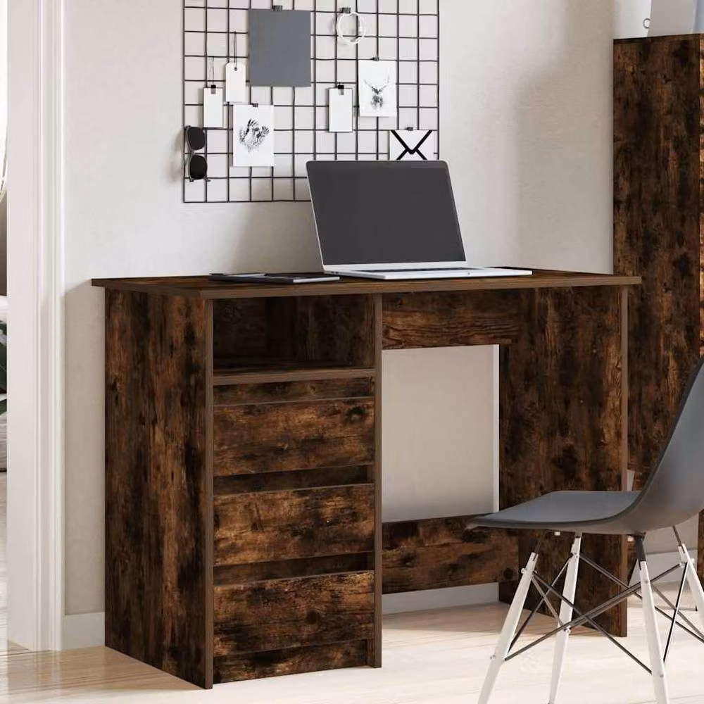 Berkfield Home Modern Writing Desk in Smoked Oak Brown, W/D/H: 102 x 50 x 75 cm – 3