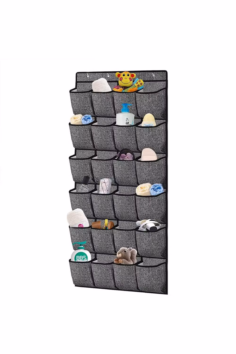 KDMD 24 Pocket Over Door Shoe Organiser Hanging Closet Rack in Grey – 2