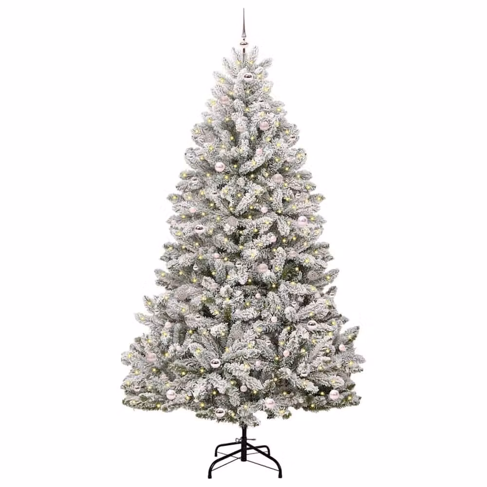 Berkfield Home Artificial Christmas Tree in Green and White, Height: 270 cm – 3