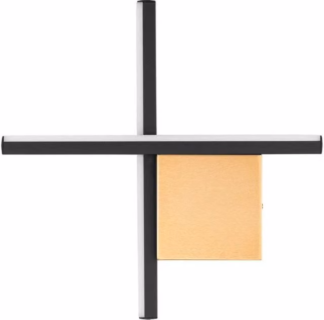 Netlighting Cross LED Wall Lamp in Black and Gold/Brass, 10W, 660lm, 3000K Warm White