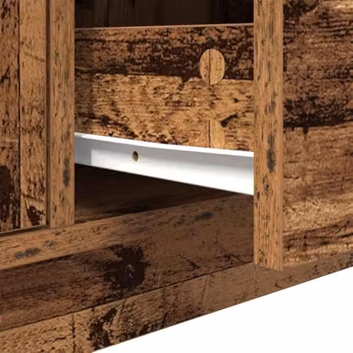 vidaXL Modern TV Cabinet in Brown Oak with Integrated LED Lighting, 2 Doors and Media Compartments, W/D/H: 100 x 41 x 50 cm – 5