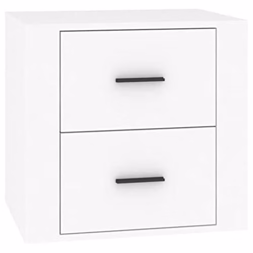 vidaXL Modern White Bedside Cabinet W/D/H: 50 x 39 x 47 cm