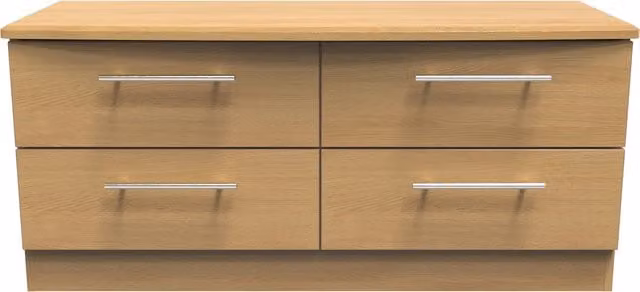 Sherwood Modern Oak 4 Drawer Bed Box in Brown