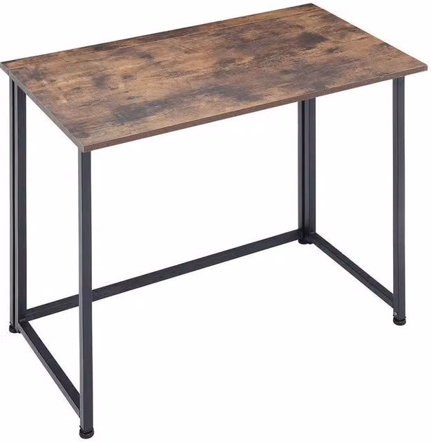 KORVIXA Brown Natural Foldable Writing Desk and Laptop Table, W/D: 100 x 100 cm – 1