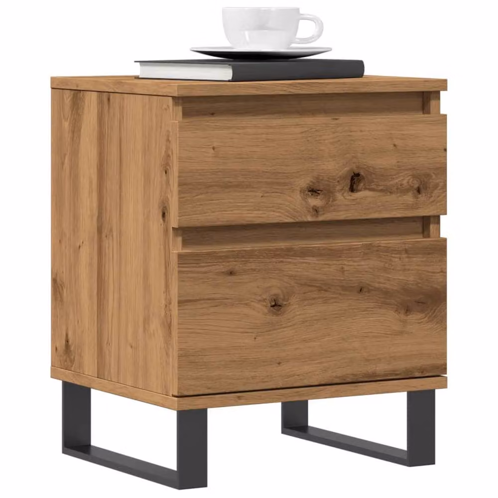 Berkfield Home Artisan Oak Bedside Cabinet in Brown, W/D/H: 40 x 35 x 50 cm – 2