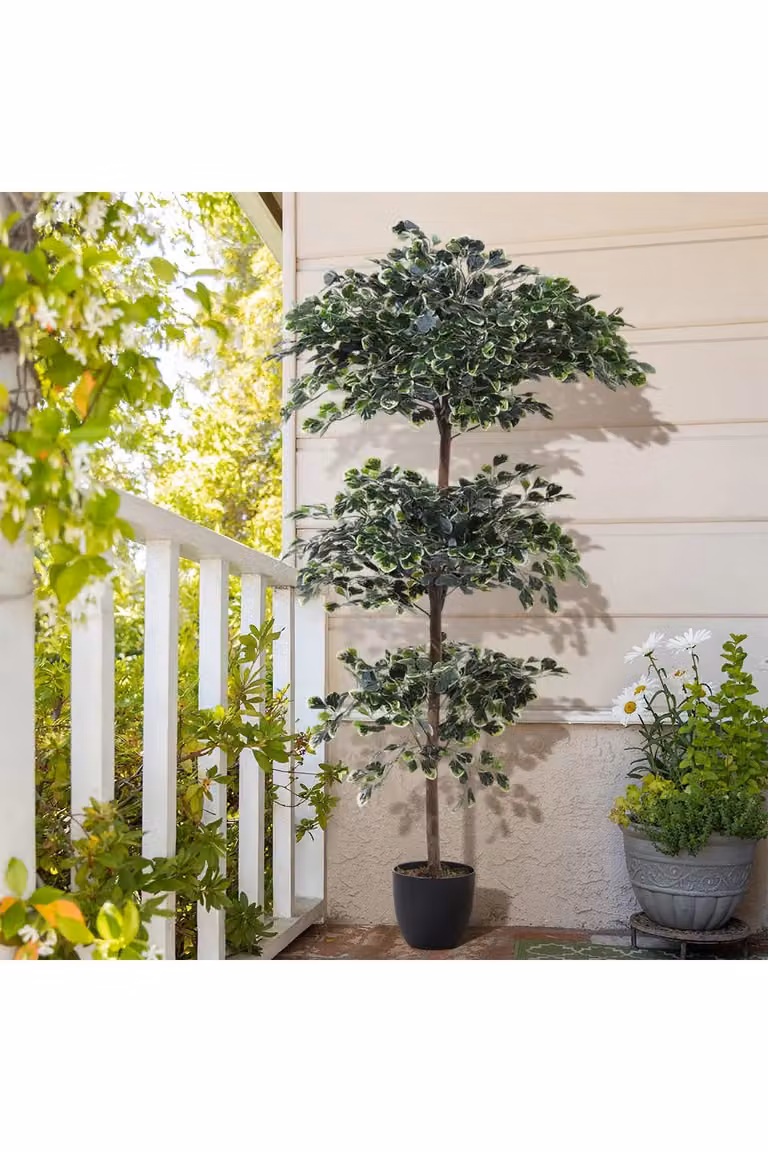 Living and Home Artificial Zamioculcas Plant in Planter, Green, Height: 185 cm
