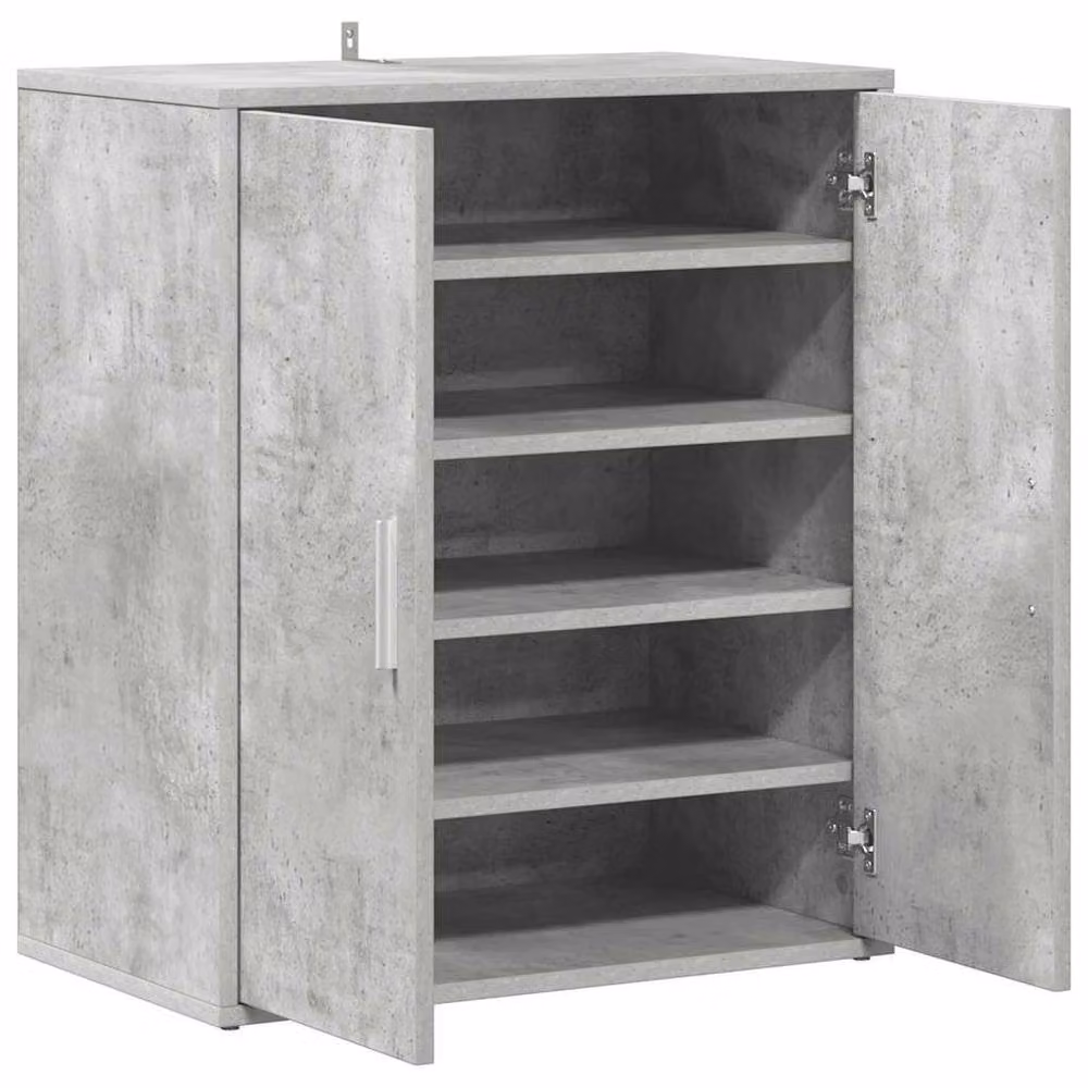 Berkfield Home Wall Mounted Shoe Cabinet in Grey MDF, W/D/H: 60 x 35 x 70 cm – 3