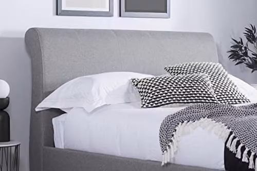 Birlea Lancaster Grey Fabric Upholstered Storage Bed Frame with Drawers W/D/H: 150 x 200 x 109 cm – 3