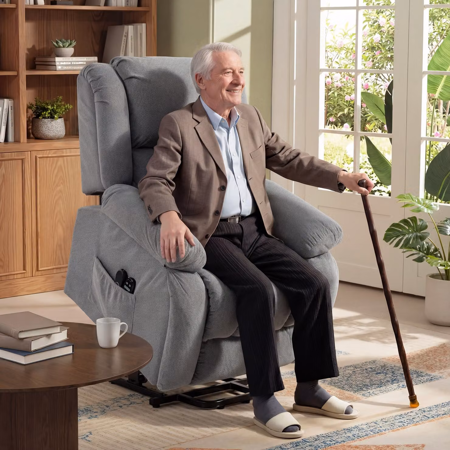 HOMCOM Electric Recliner Lift Chair with Massage, Heat and USB Port in Light Grey – 2