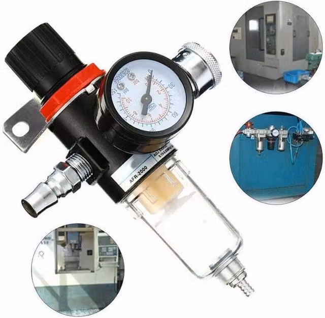 SPETLEK 1/4" BSP Air Pressure Regulator Gauge, Black