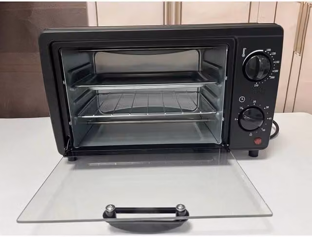 PAWNORA 800W 13L Electric Mini Oven and Grill with Timer in Black