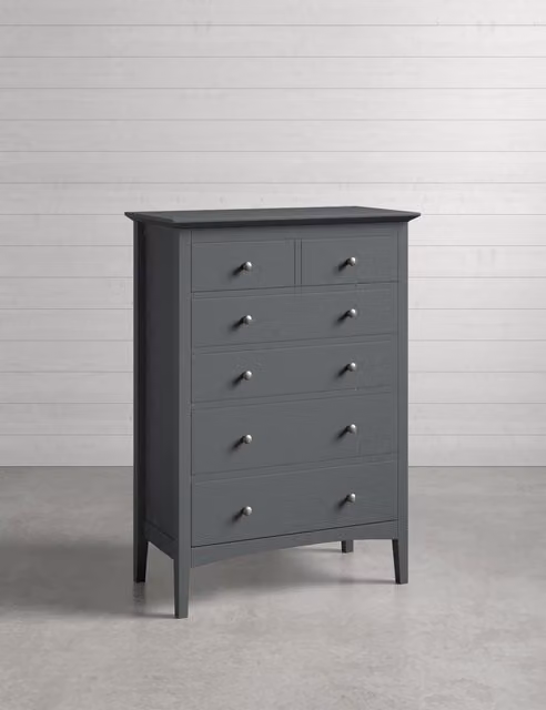 M&S Hastings 6 Drawer Chest in Dark Grey