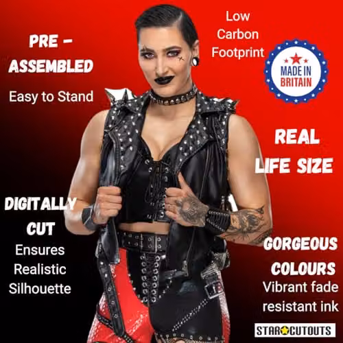 Star Cutouts WWE Rhea Ripley Eradicator Lifesize Cardboard Cutout with Mini, Multicolour Wrestling Party Decoration and Collector Gift – 3