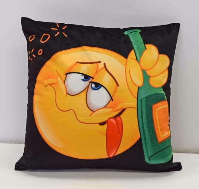 Rapport Home Party Icon Smiley Face Square Cushion Cover, Multicolour, W/D/H: 43 x 43 x 43 cm
