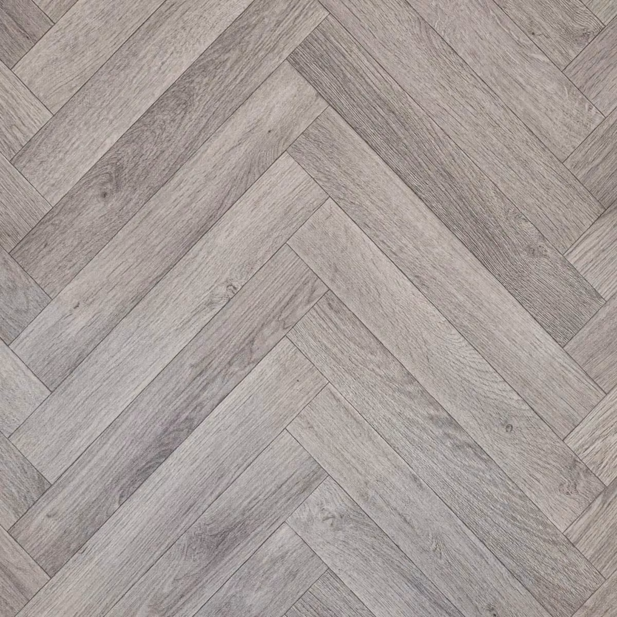 Vinyl Flooring UK Light Grey Herringbone Wood Effect 2.0mm Sheet Vinyl Flooring in Brown W: 300 cm, D: 200 cm