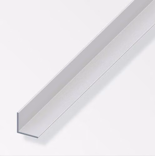 Alfer Anodised Aluminium Angle, Silver, W/D/H: 15 x 15 x 1 mm, Length: 2 m