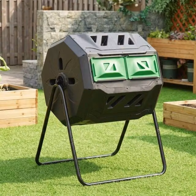 STILVORA 160L Dual Chamber Rotating Composter in Black – 1