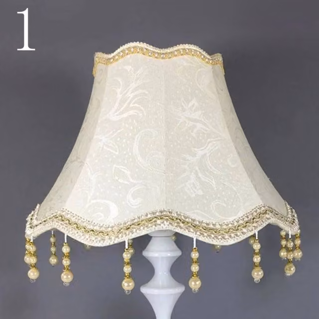 SPETLEK Cone Table Lamp Shade in Beige with Fabric and Metal Construction for E27 Fittings – 1
