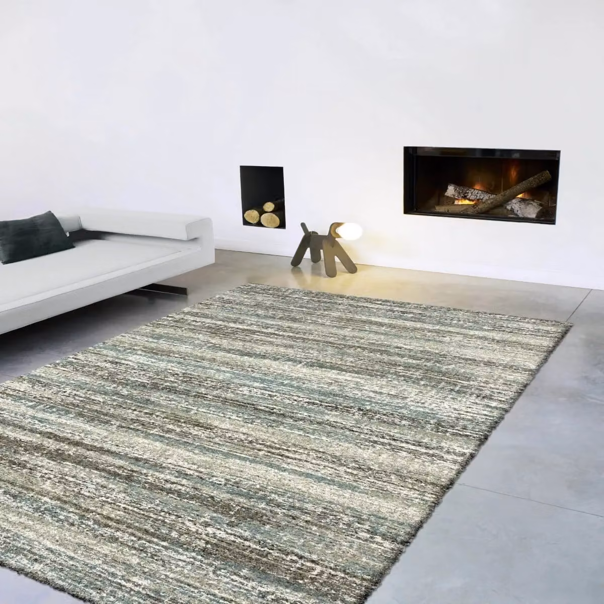The Rug Shop UK Beige Modern Abstract Machine Woven Area Rug, W: 200 cm, L: 290 cm – 2