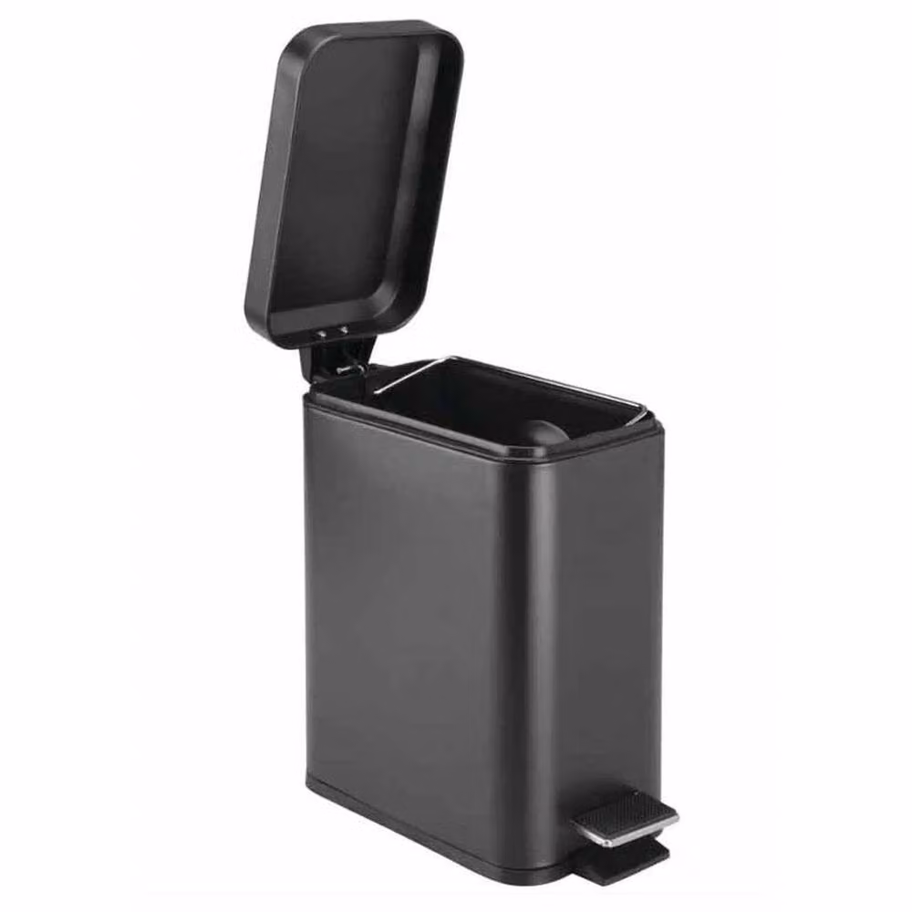 EONLION 5 L Black Metal Bathroom Pedal Bin with Soft Close and Removable Inner Bucket – 4