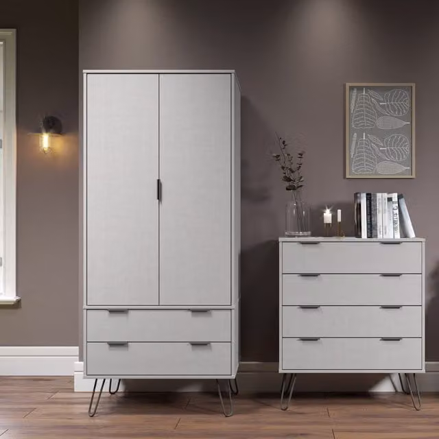 Core Augusta Grey 2 Door 2 Drawer Double Wardrobe – 2