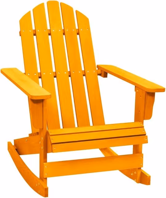 Berkfield Home Garden Adirondack Rocking Chair in Orange Solid Wood