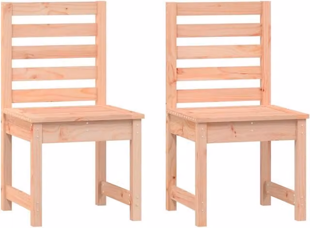 Berkfield Home Set of 2 Garden Chairs in Light Tan Solid Douglas Wood, W/D/H: 40.5 x 48 x 91.5 cm – 1