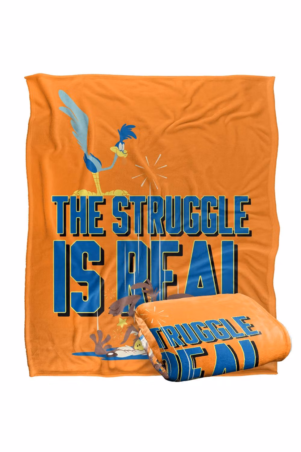 Warner Bros. Looney Tunes The Struggle Is Real Extra Large Super Soft Silky Touch Throw Blanket in Multicolour and Orange – 2