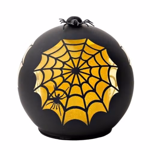 The Novelties Company Hocus Pocus LED Glass Cobweb Dome in Black and Multicolour