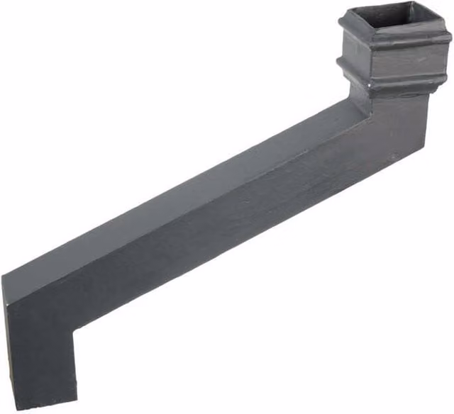Hargreaves Premier Cast Iron Square Downpipe Offset, Grey, Projection: 53.3 cm, Diameter: 10 cm