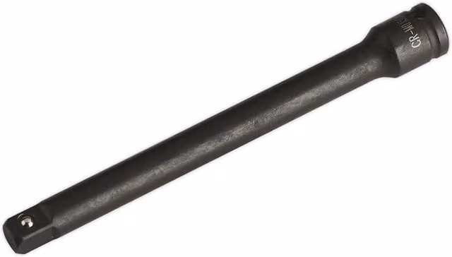 Loops 150mm Steel Impact Extension Bar with 3/8 inch Square Drive and Spring-Ball Socket Retainer in Silver and Black