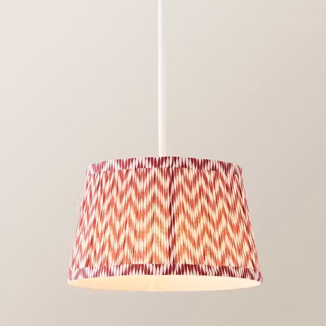 ValueLights Saffira Small Pink Pleated Chevron Easy Fit Pendant Lamp Shade
