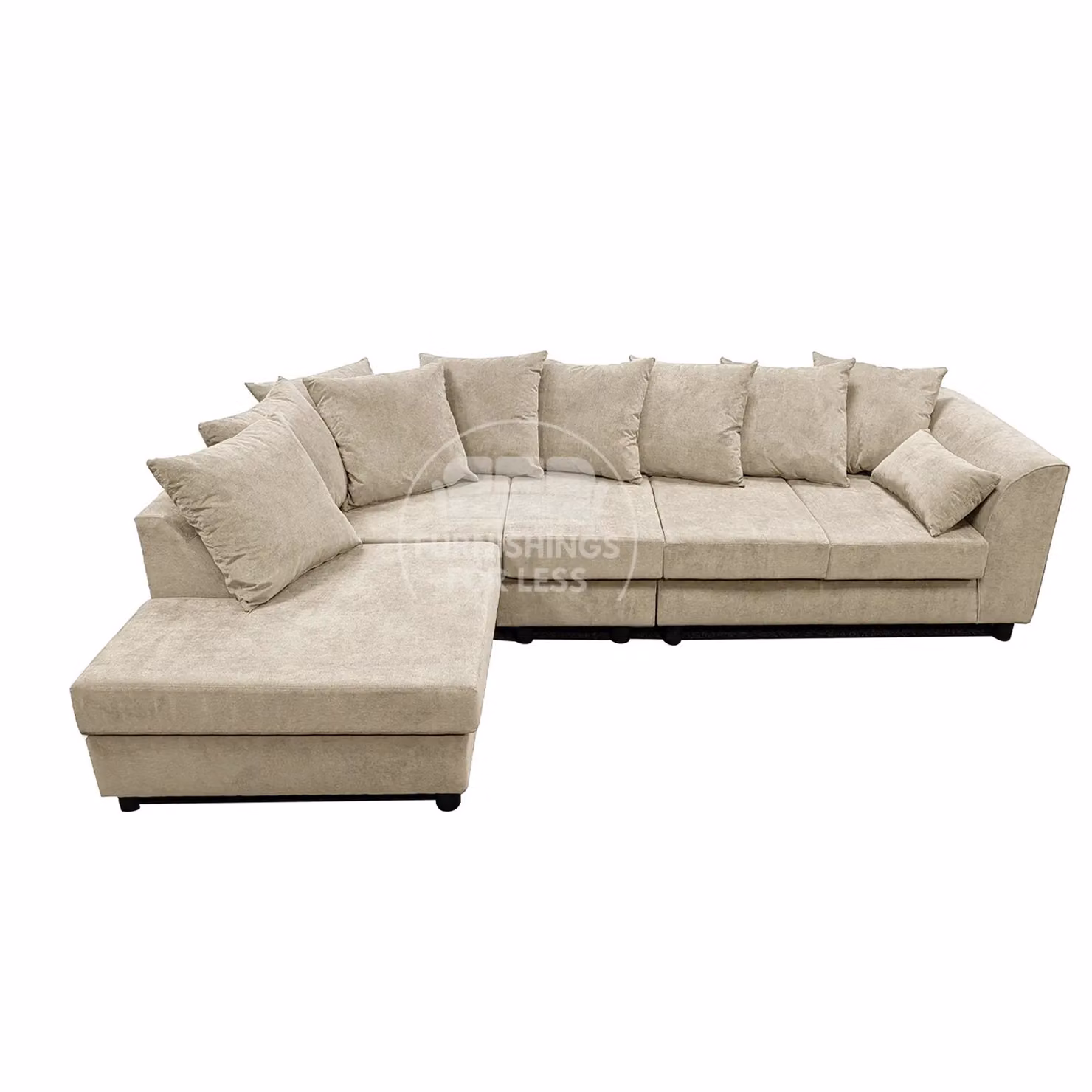 Furnishings For Less UK Casper Chenille 5 Seater L Shaped Corner Sofa, Left Hand Facing, Beige – 2