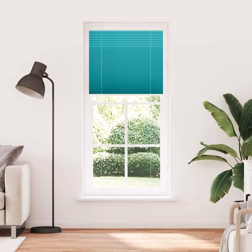 Berkfield Home Single Pleat Petrol Green Fabric Blind, W: 95 cm, H: 200 cm – 2