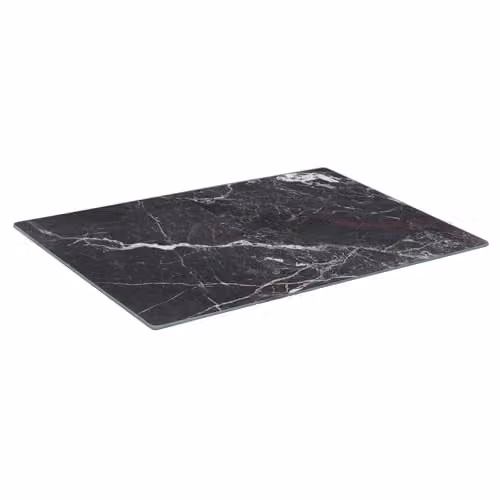 Harbour Housewares Black Glass Rectangular Chopping Board with Non-Slip Feet – 1