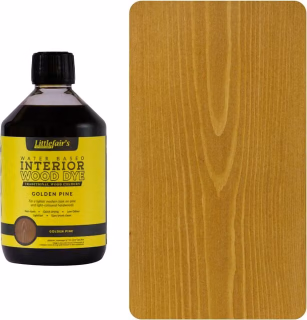 Littlefair's Indoor Wood Stain in Golden Pine, Yellow, 0.5 l