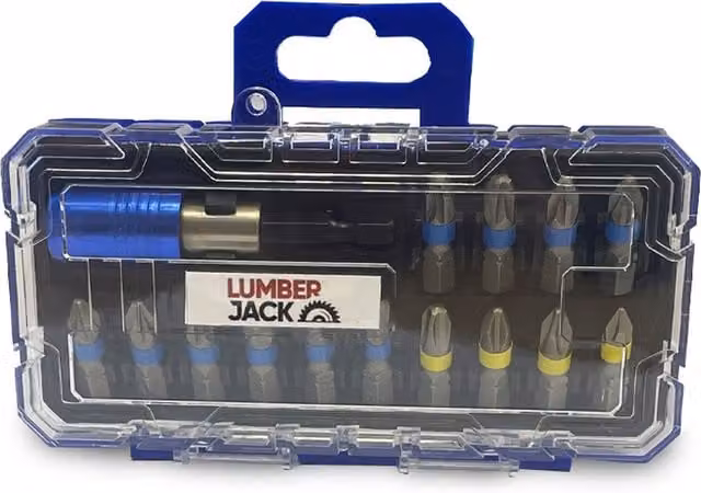 Lumberjack 15 Piece S2 Steel Screwdriver Bit Set in Silver and Grey