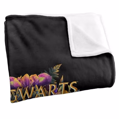 LOGOVISION Harry Potter Hogwarts Floral Foliage Crest Super Soft Fleece Throw Blanket, Multicolour – 2