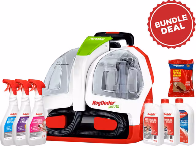 Rug Doctor Pet Portable Spot Cleaner and Stain Bundle in Red