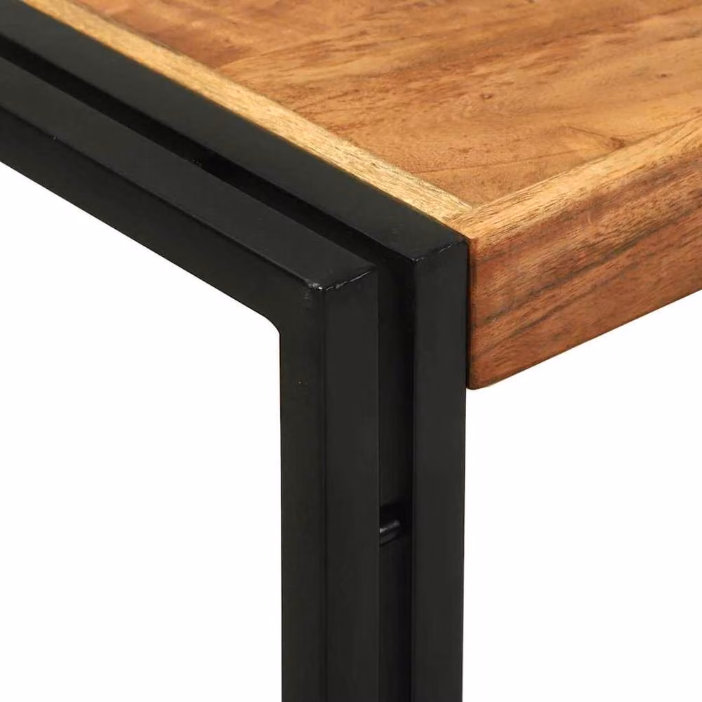 Berkfield Home Industrial Live Edge Console Table in Brown Solid Acacia Wood, W/D/H: 120 x 33 x 75 cm – 4