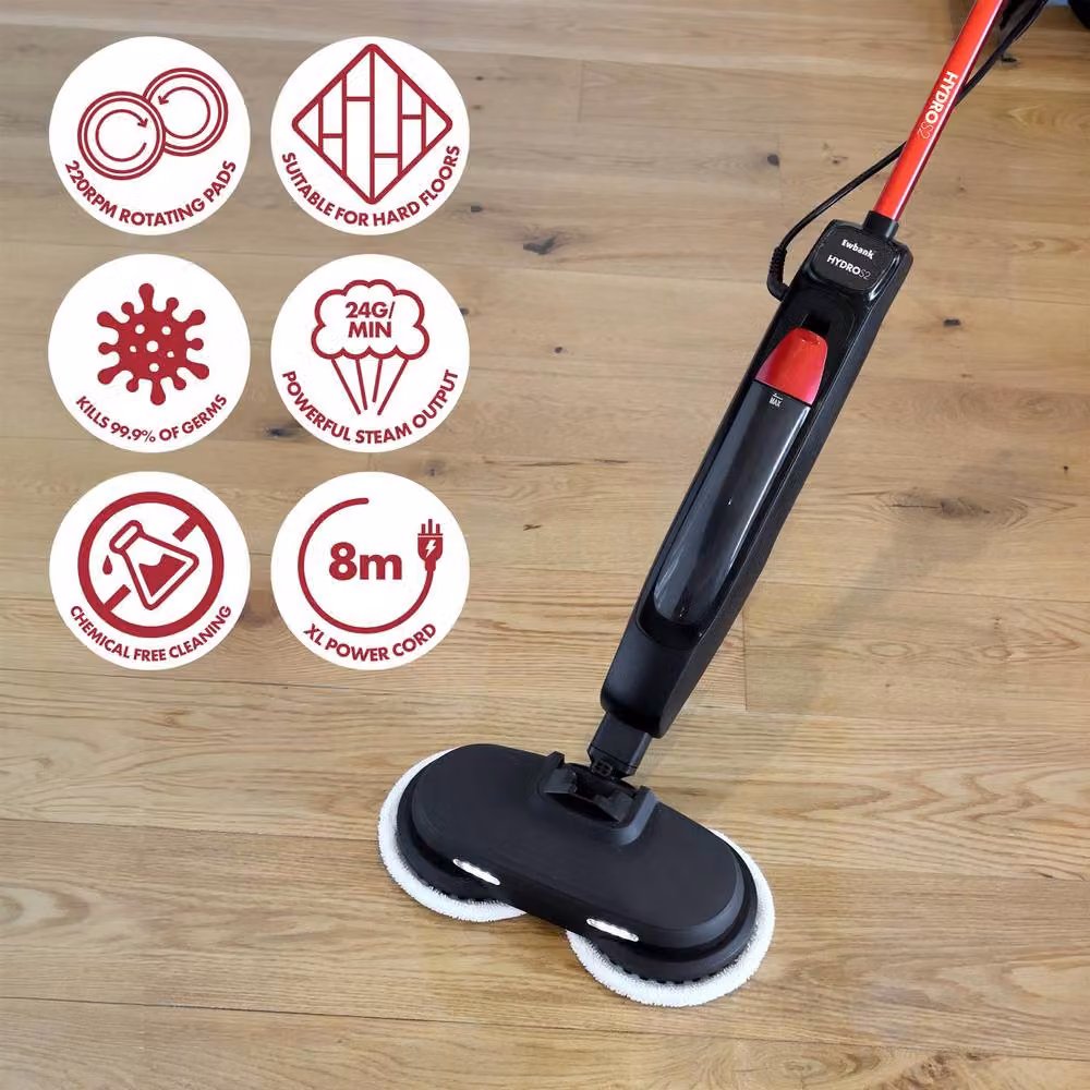 Ewbank HYDROS2 Steam and Spin Mop, 1500W, Black with LED Headlight – 2