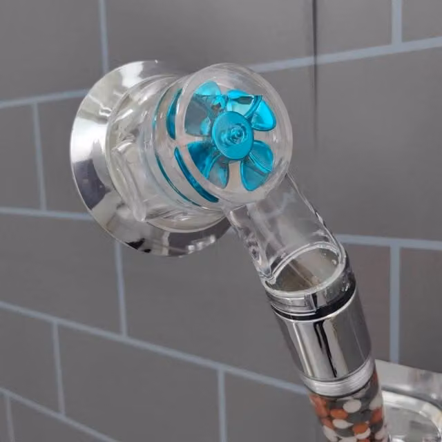 Kelvenix Silver Chrome Water Saving Shower Head with Filter Beads and 3 Massage Modes