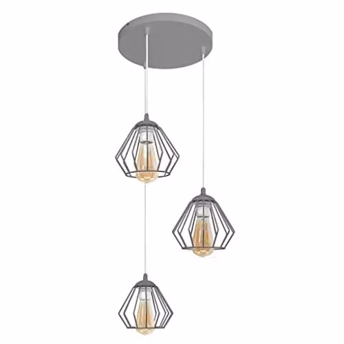 Netlighting Helam Agat Cluster Pendant Ceiling Light in Grey, Diameter: 38 cm