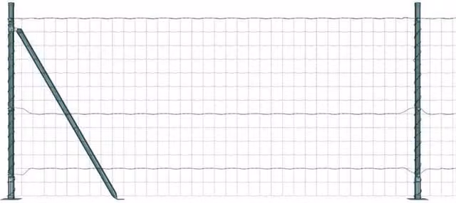 Berkfield Home Euro Fence with 13 Flanged Posts, Galvanised Steel, Dark Green, 0.8 x 25 m – 1