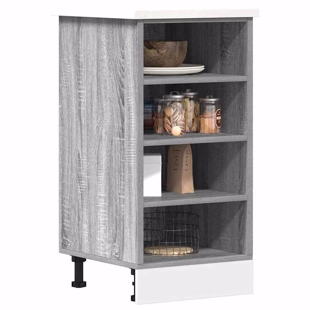 Berkfield Home Grey Sonoma Modern Kitchen Base Unit with Hinged Doors, W/D/H: 40 x 44.5 x 81.5 cm – 2