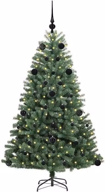 Berkfield Home Realistic Artificial Hinged Christmas Tree in Green, Height: 150 cm – 1