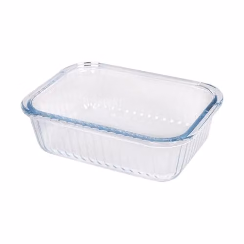 Argon Tableware Optical Rectangular Glass Cake Dish, Transparent, W: 20 cm, D: 15 cm, H: 7 cm – 1