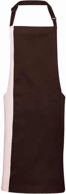 Premier Contrast Bibbed Full Apron in Brown