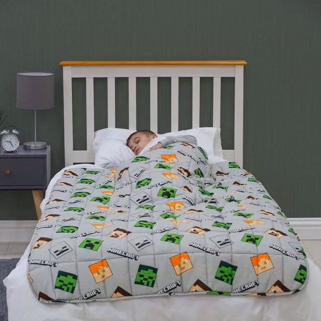 OHS Minecraft Weighted Blanket for Children, Grey